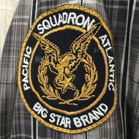 Big Star Western Gray Plaid Pearl Snap Button Down Shirt - Picture 5 of 9